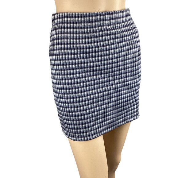 Freshman 1996 Womens Blue & White Plaid Mini Skirt Small Skirt ONLY‎ - Picture 2 of 5